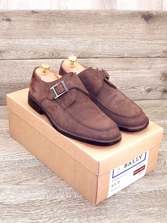 $850 BALLY Italy Tanagro Monkstrap 8.5 D Brown Nubuck Nordstrom * add $15 Trees main image 14